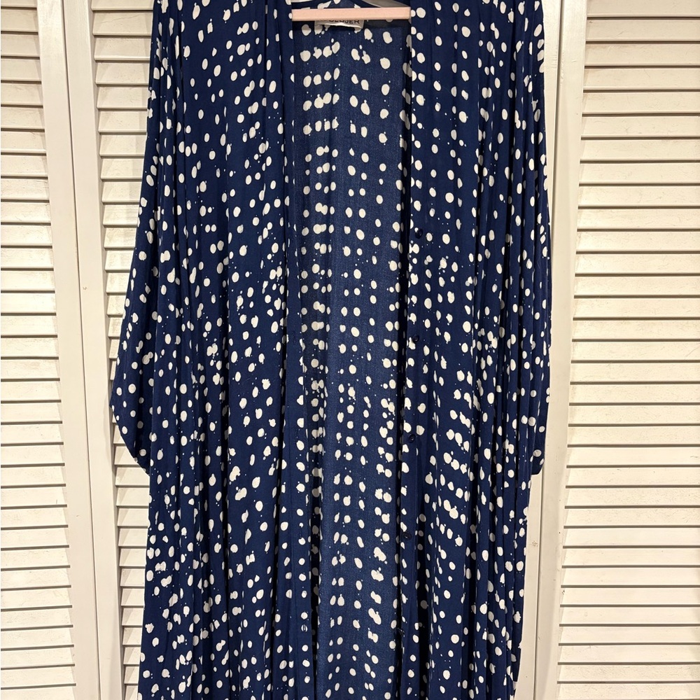 RODEBJER Navy Caftan with white and orange details